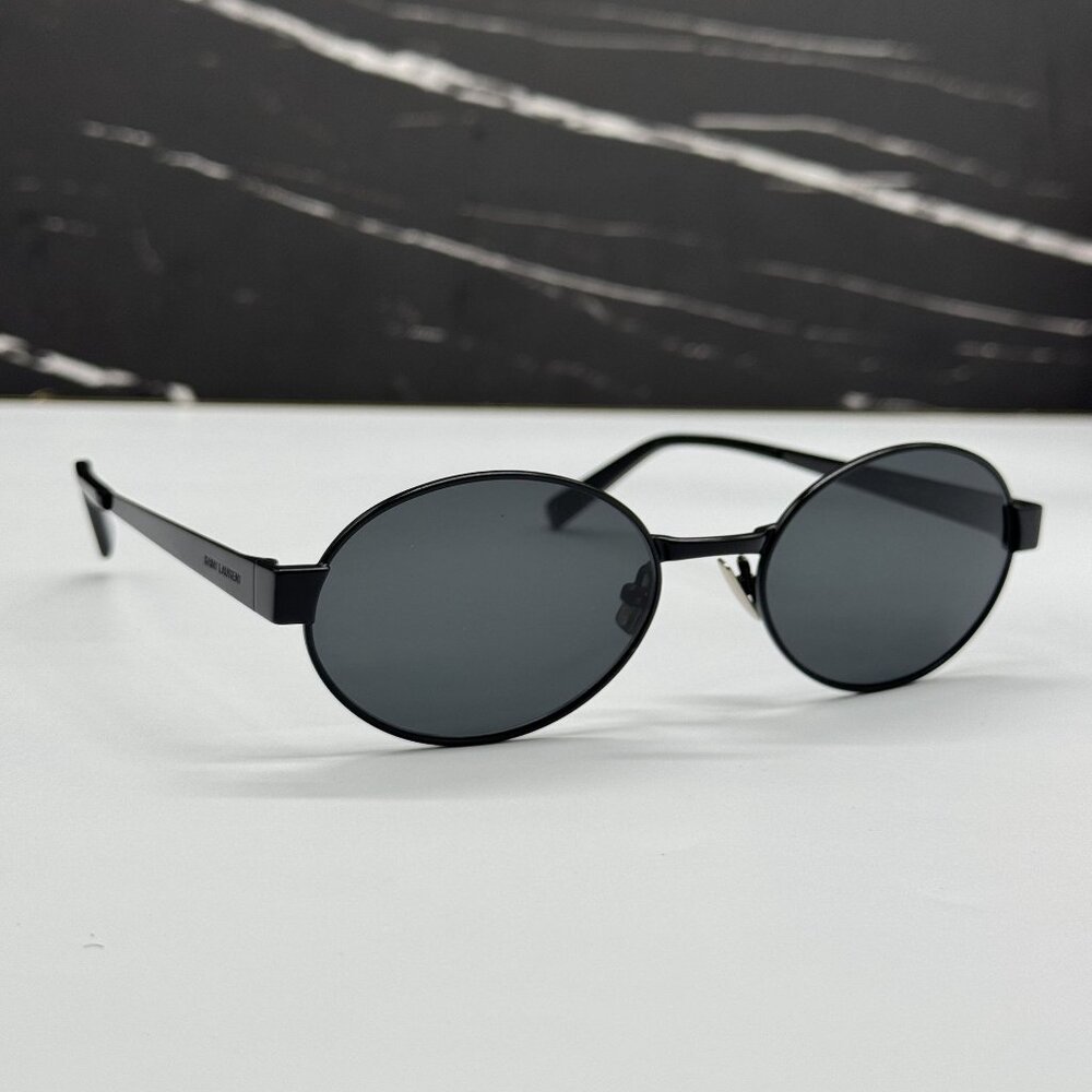 NEW SAINT LAURENT SL692 001 OVAL BLACK UNISEX SUNGLASSES SL 692 001 - Picture 4 of 10